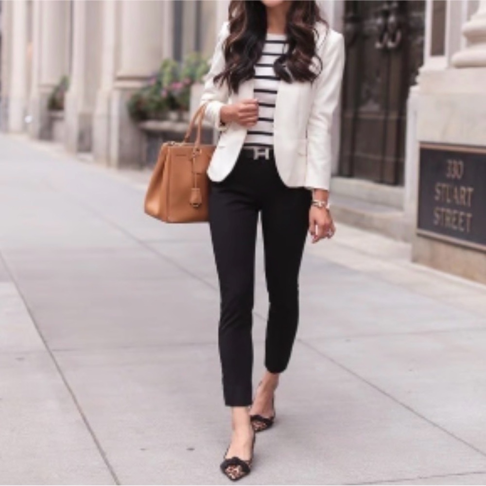 J. Crew Black Cropped Ponte City Fir Ankle Pants
